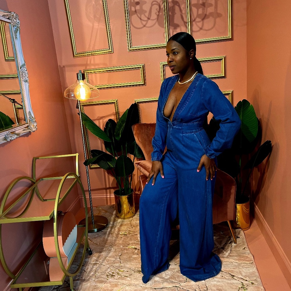 Jean Wide leg Jump Suit